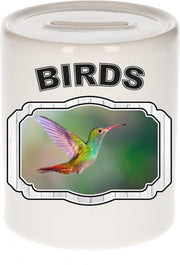Dieren liefhebber kolibrie vogel spaarpot  9 cm jongens en meisjes - keramiek - Cadeau spaarpotten vogels liefhebber