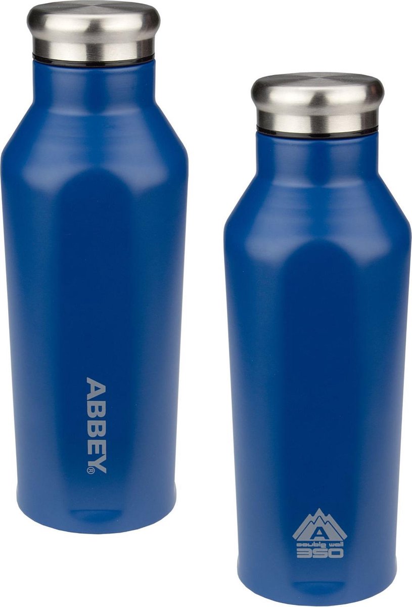 Abbey Drinkfles Dubbelwandig - Godafoss - 0.35 L - Blauw/Zilver - 0