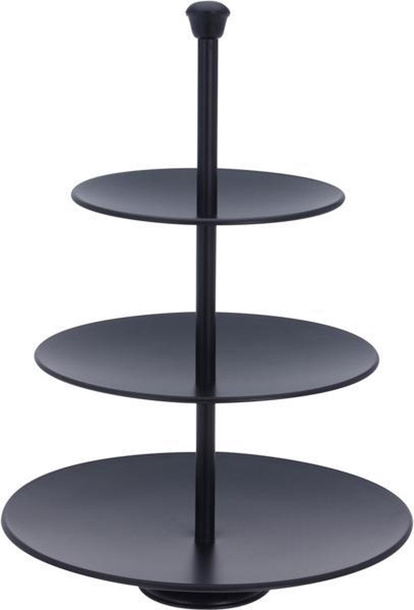 Relaxwonen - Etagere met 3 verdiepingen - Matte Zwart - Metaal