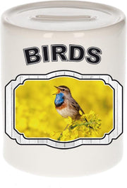 Dieren liefhebber blauwborst vogel spaarpot  9 cm jongens en meisjes - keramiek - Cadeau spaarpotten vogels liefhebber