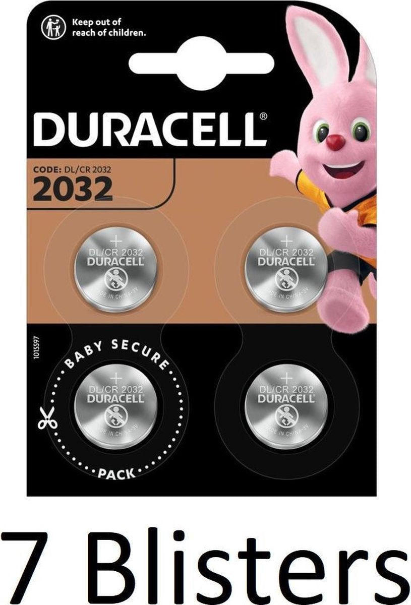28 Stuks (7 Blisters a 4 st) Duracell 2032 Lithium-knoopcelbatterij