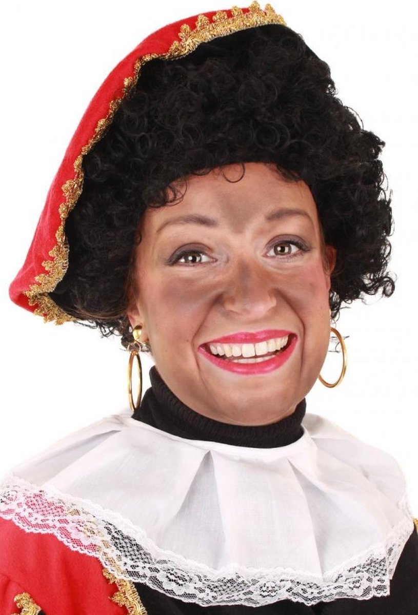 Pieten pruik zwart krullen incl. haarnetje - Piet Sinterklaas