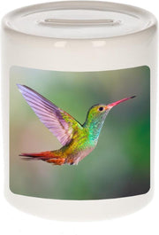 Dieren kolibrie vogel foto spaarpot 9 cm jongens en meisjes - Cadeau spaarpotten vogels liefhebber