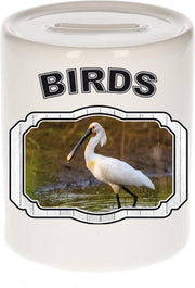 Dieren liefhebber lepelaar vogel spaarpot  9 cm jongens en meisjes - keramiek - Cadeau spaarpotten vogels liefhebber