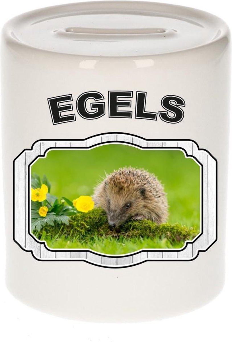 Dieren liefhebber egel spaarpot  9 cm jongens en meisjes - keramiek - Cadeau spaarpotten egels liefhebber