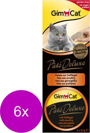 Gimcat Paté De Luxe 3x21 g - Kattensnack - 6 x Gevogelte