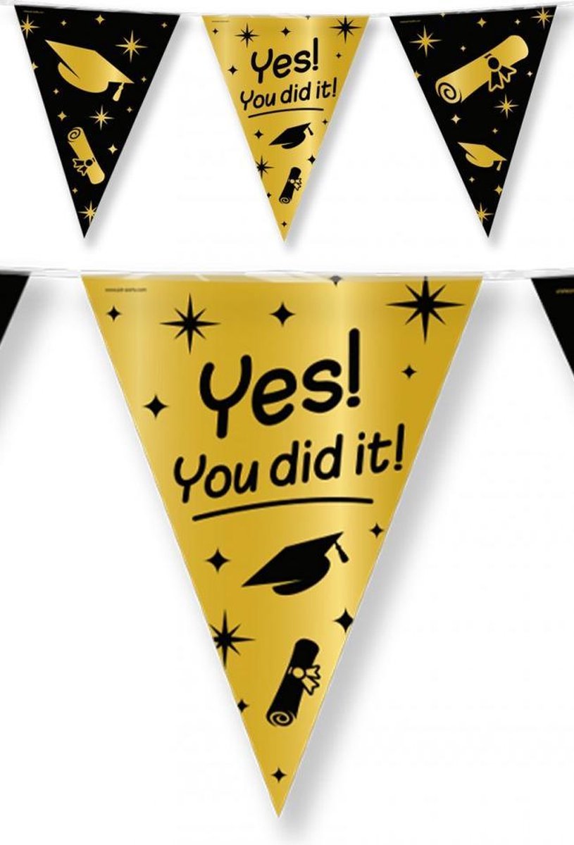 Folie Vlaggenlijn Yes you did it !  10 meter