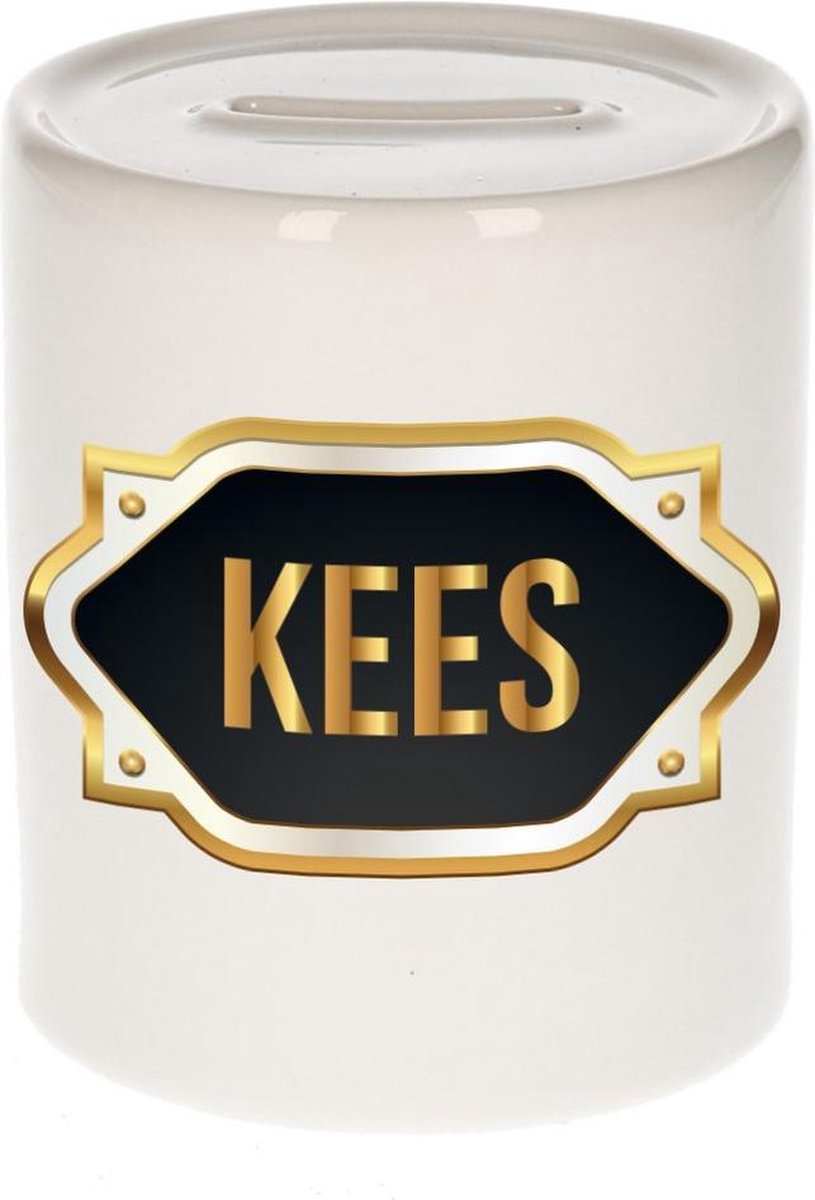 Kees naam cadeau spaarpot met gouden embleem - kado verjaardag/ vaderdag/ pensioen/ geslaagd/ bedankt