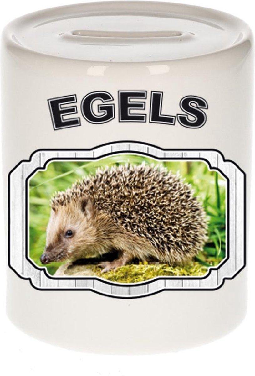 Dieren liefhebber egel spaarpot  9 cm jongens en meisjes - keramiek - Cadeau spaarpotten egels liefhebber