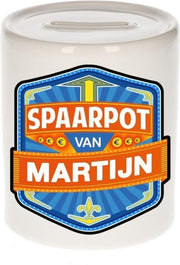 Kinder spaarpot voor Martijn - keramiek - naam spaarpotten