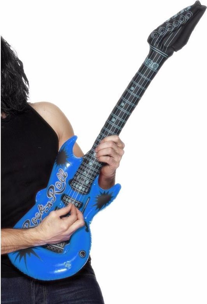 2x Opblaasbare blauwe elektrische gitaar 99 cm