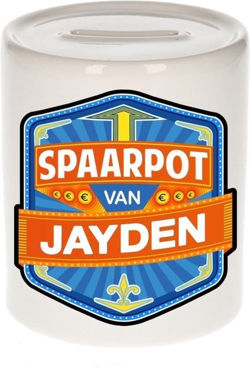 Kinder spaarpot voor Jayden - keramiek - naam spaarpotten