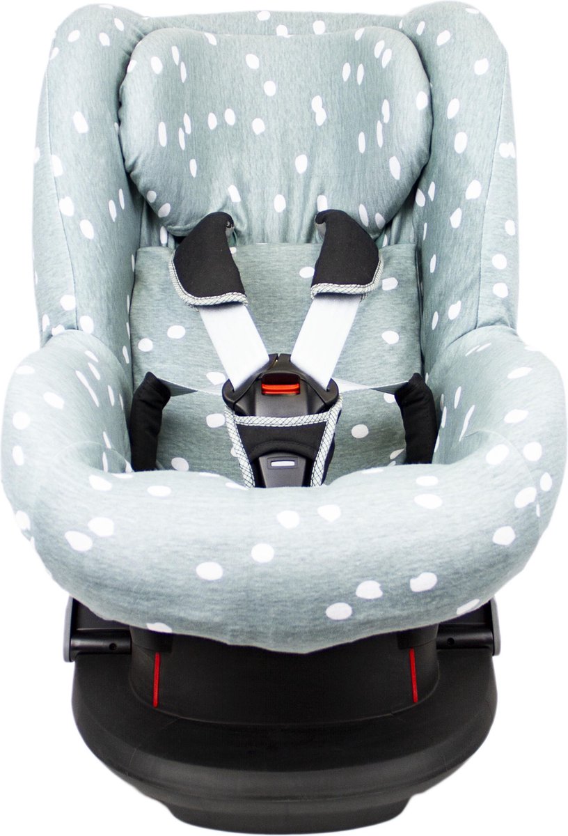 Briljant Baby Autostoelhoes interlock - maat 1+ rugsteun - stone green - spots