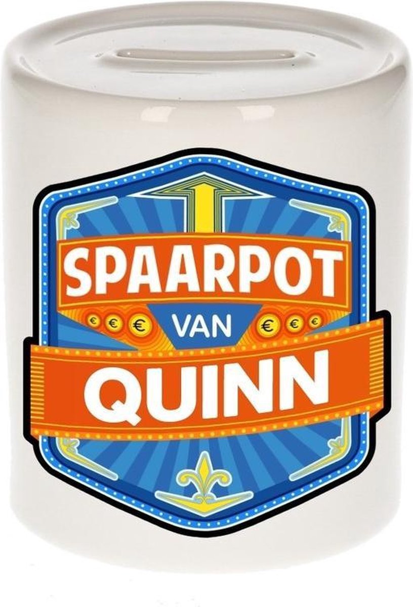 Kinder spaarpot voor Quinn - keramiek - naam spaarpotten