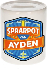 Kinder spaarpot voor Ayden - keramiek - naam spaarpotten