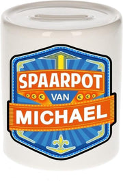 Kinder spaarpot voor Michael - keramiek - naam spaarpotten