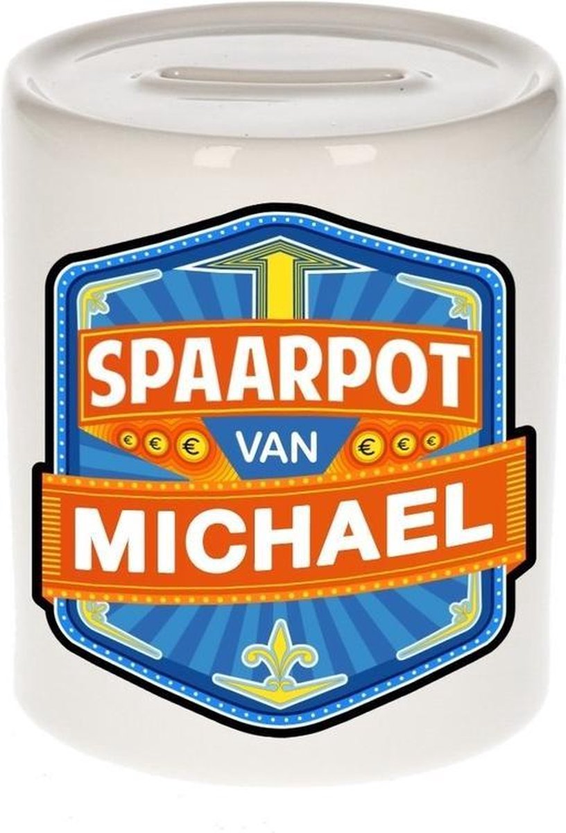 Kinder spaarpot voor Michael - keramiek - naam spaarpotten