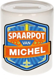 Kinder spaarpot voor Michel - keramiek - naam spaarpotten