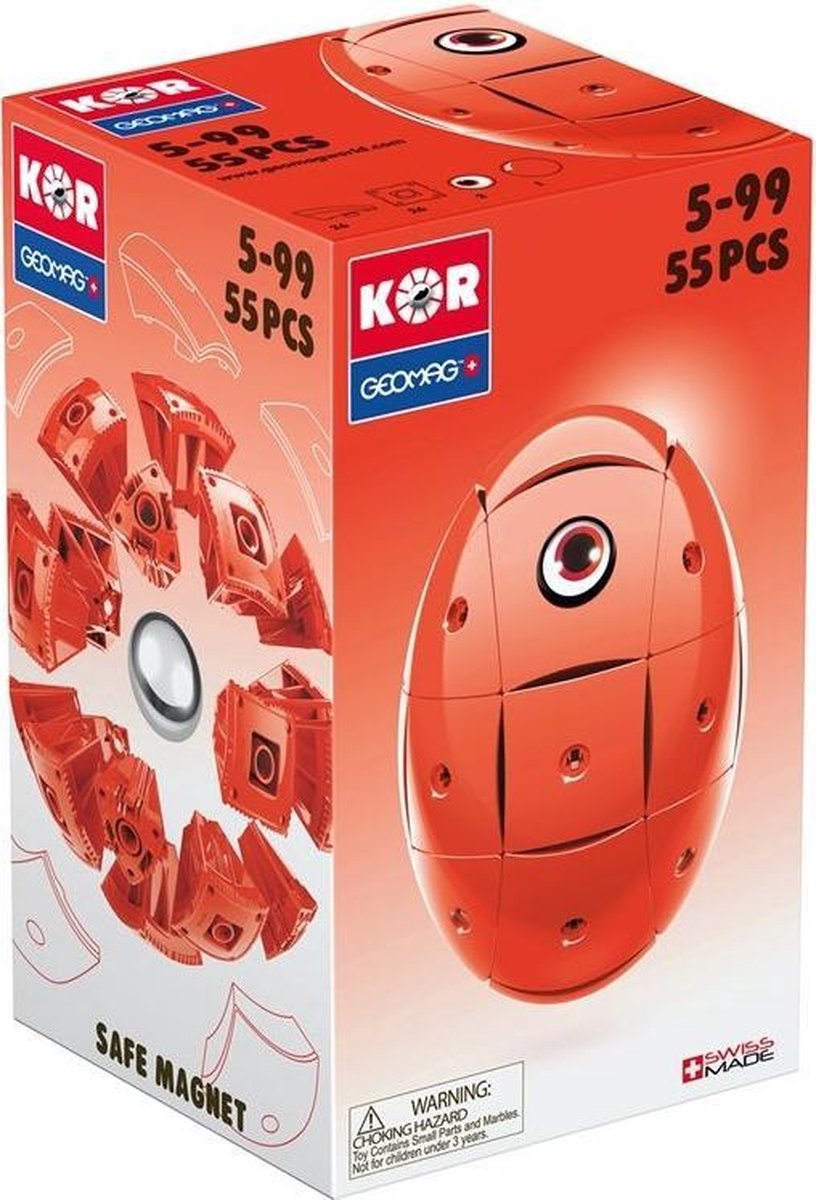 Geomag KOR 2.0 Pantone 485 Red 55 delig