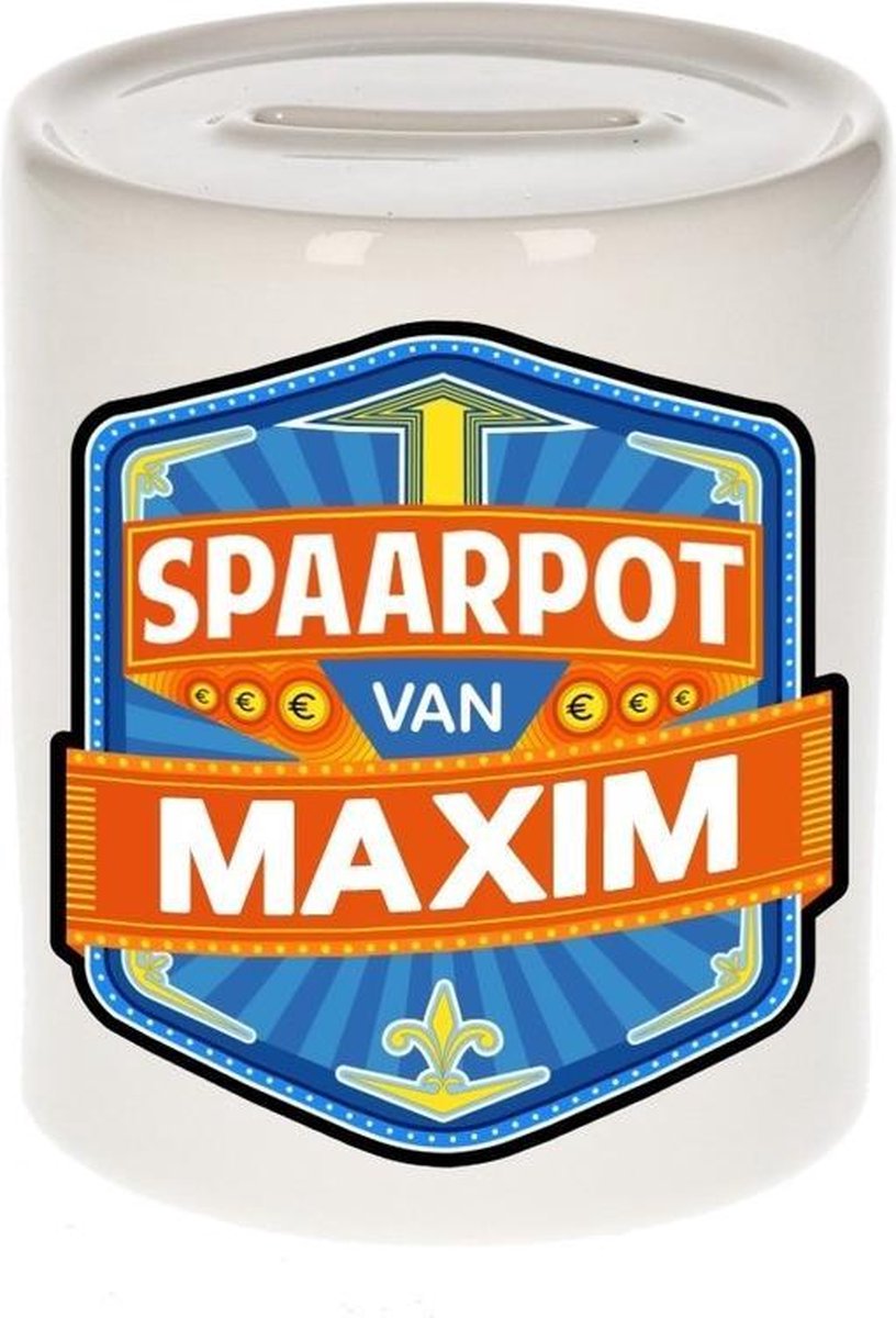 Kinder spaarpot voor Maxim - keramiek - naam spaarpotten