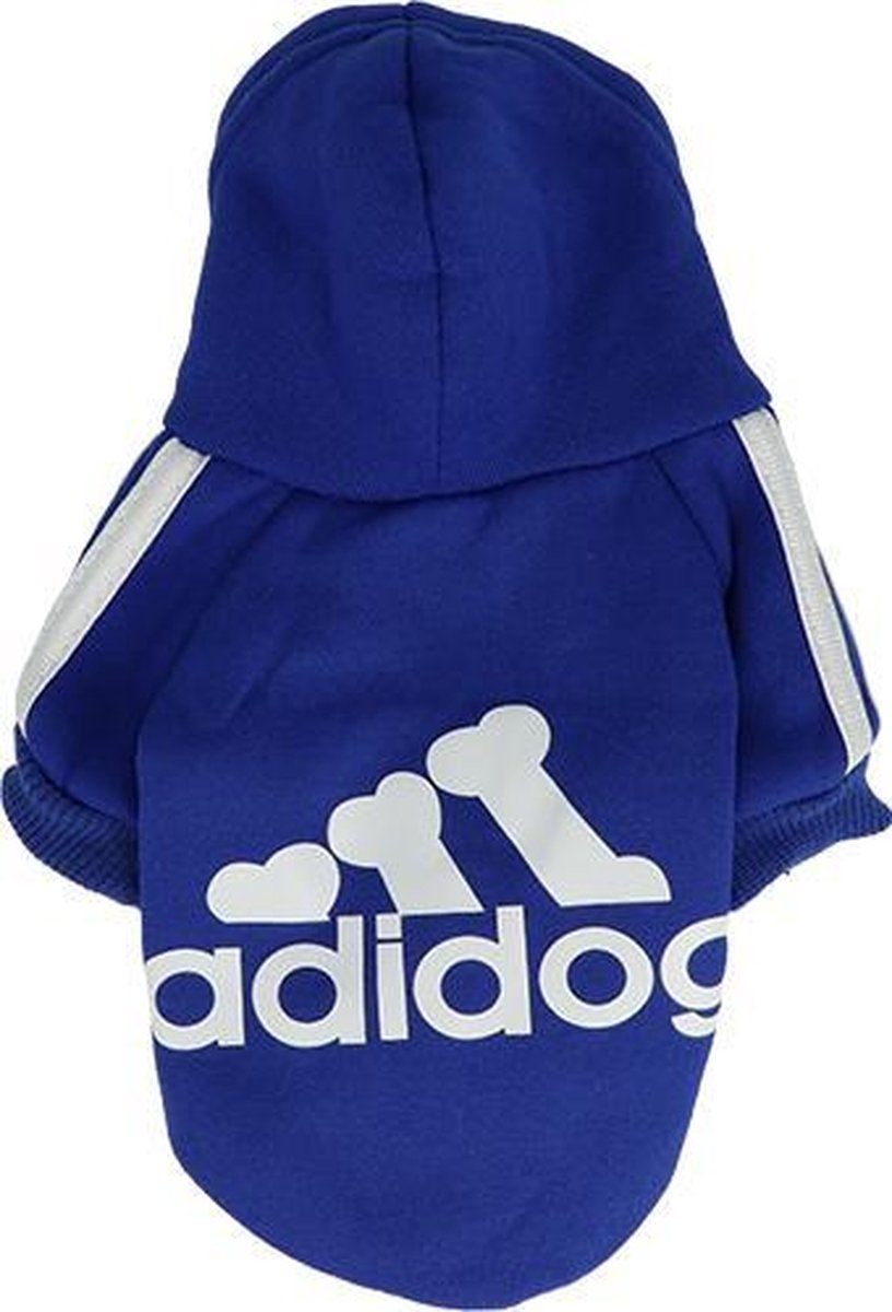 Adidog Hoodie - Hondentrui Maat S - Blauw - Hondenkleding - Gewicht Hond 1 tot 1