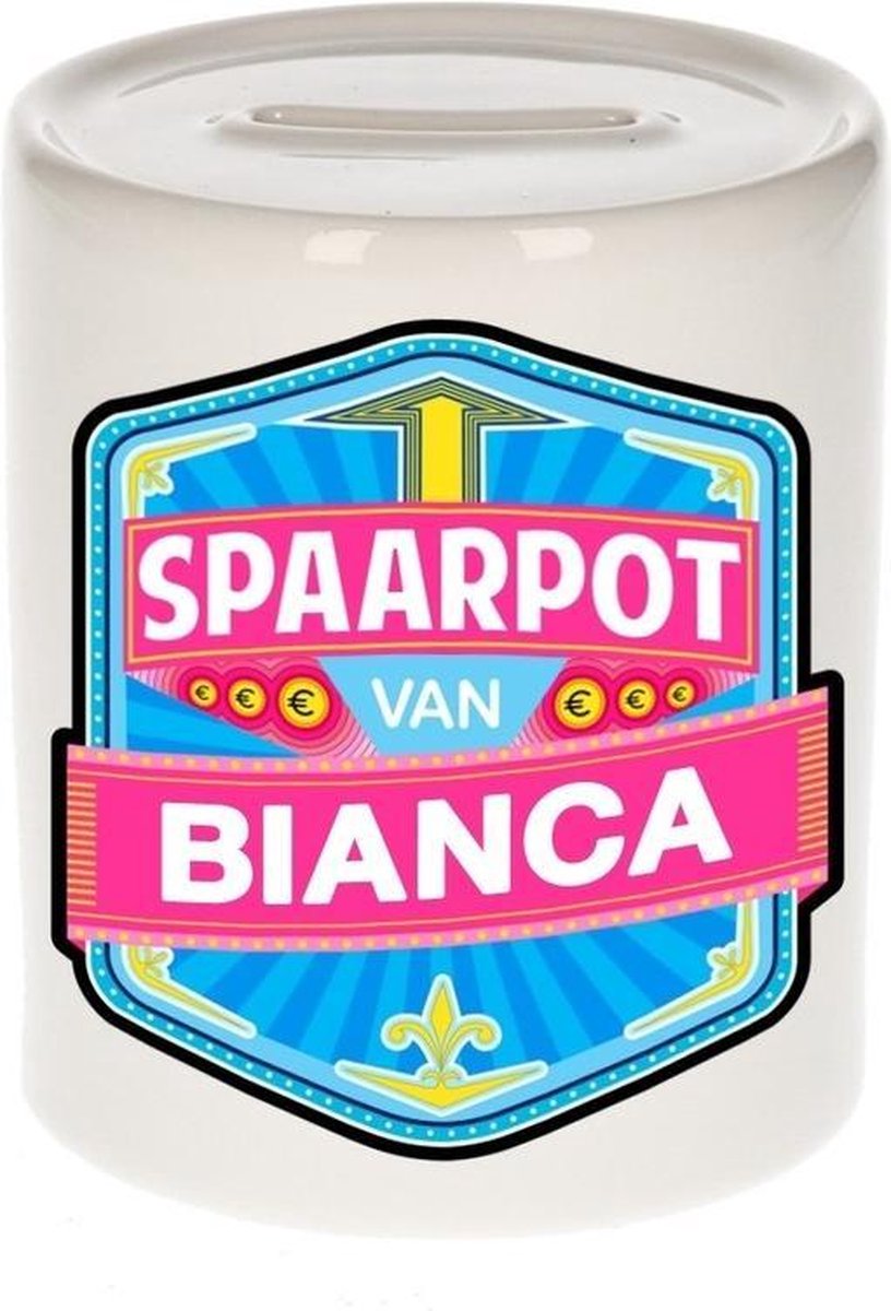 Kinder spaarpot voor Bianca - keramiek - naam spaarpotten