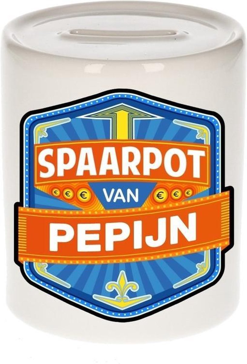 Kinder spaarpot voor Pepijn - keramiek - naam spaarpotten