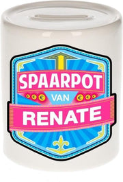 Kinder spaarpot voor Renate   - keramiek - naam spaarpotten