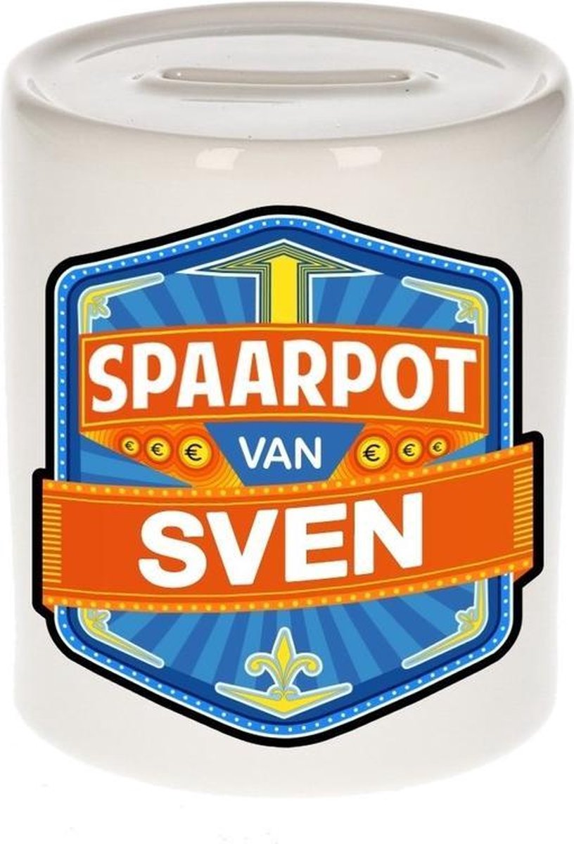 Kinder spaarpot voor Sven - keramiek - naam spaarpotten