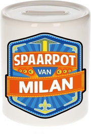 Kinder spaarpot voor Milan - keramiek - naam spaarpotten