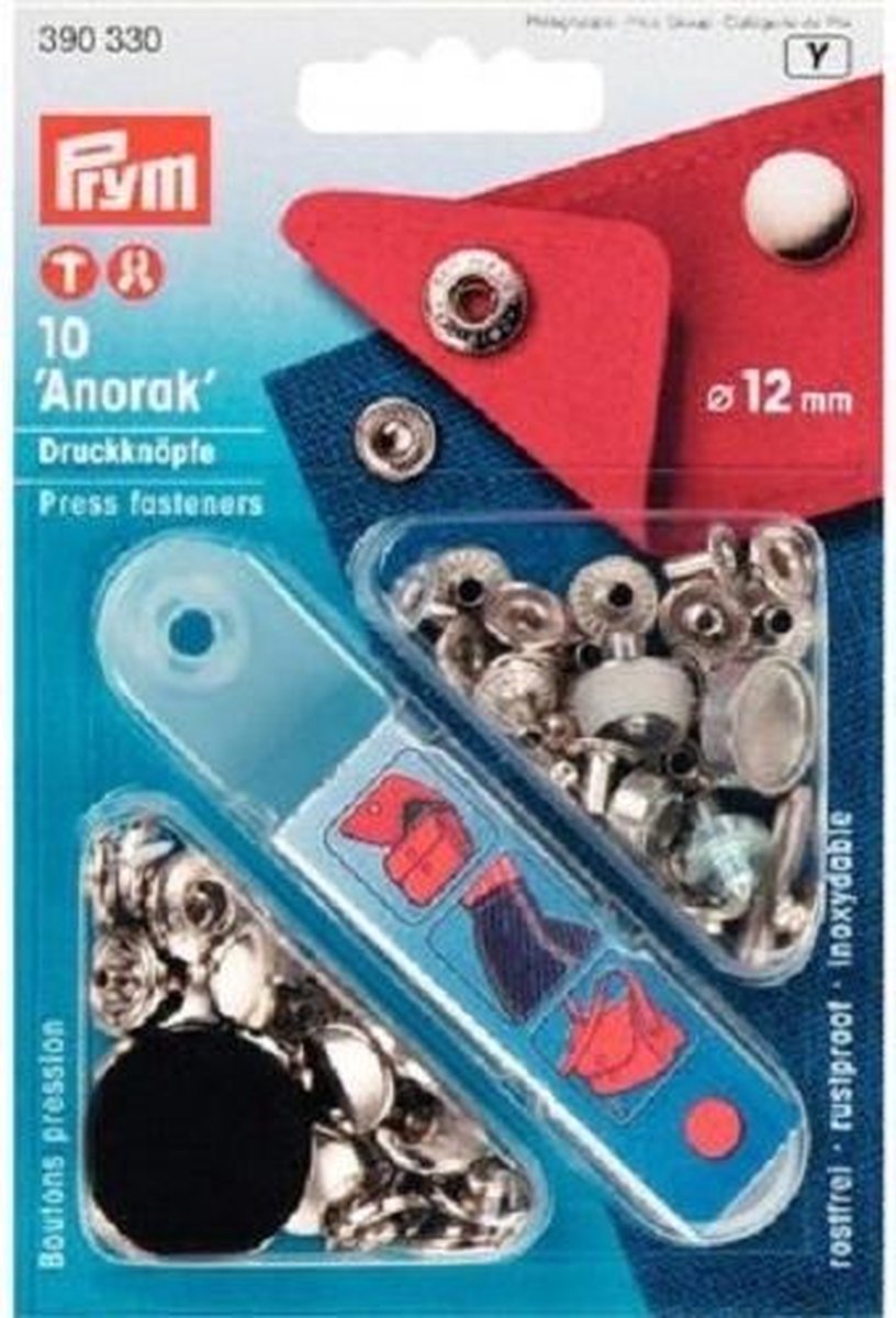 Prym Anorak 10 stuks drukknopen 12 mm nikkel