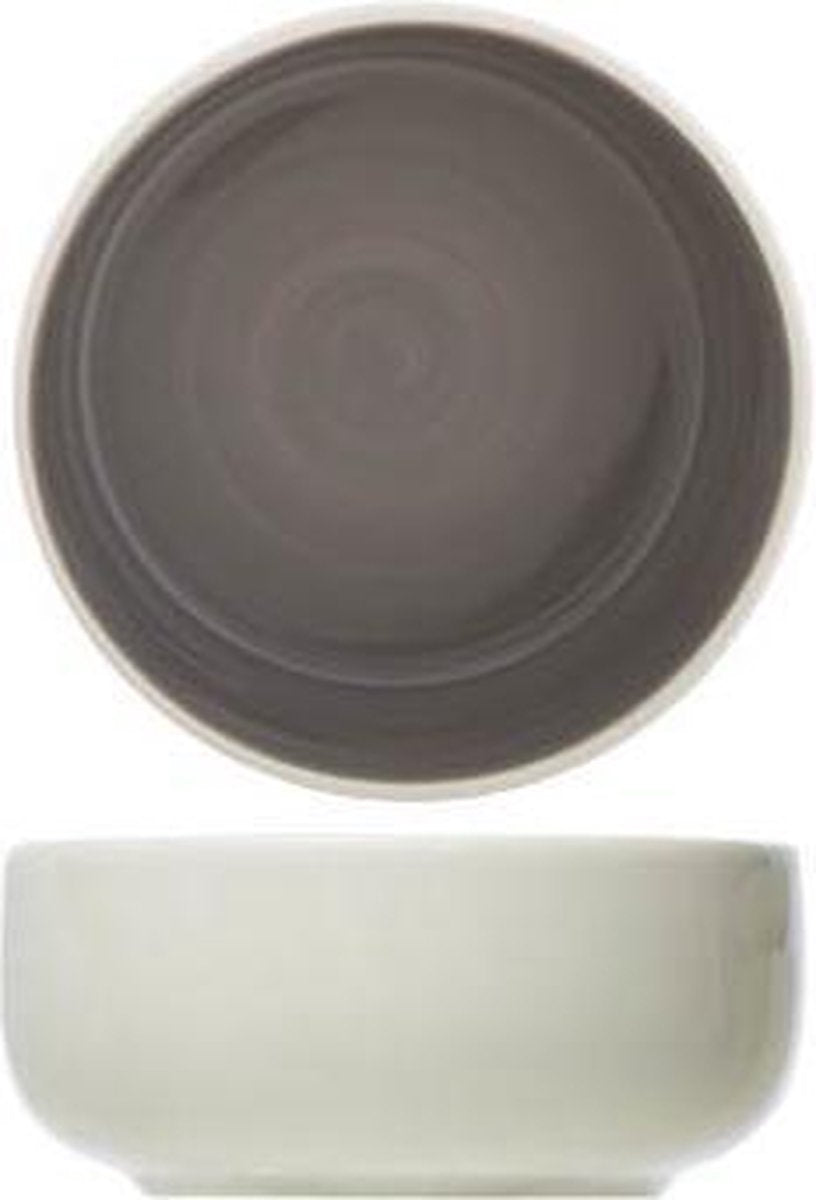 Invertida - Ontbijtbowl - Wit-grijs - D13.5cm - Keramiek - (set van 6)