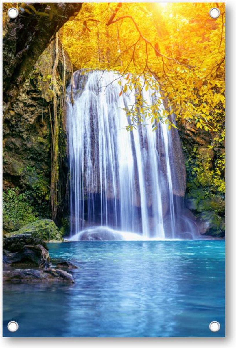Oase aan waterval - Erawan waterval in de herfst