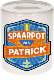 Kinder spaarpot voor Patrick - keramiek - naam spaarpotten