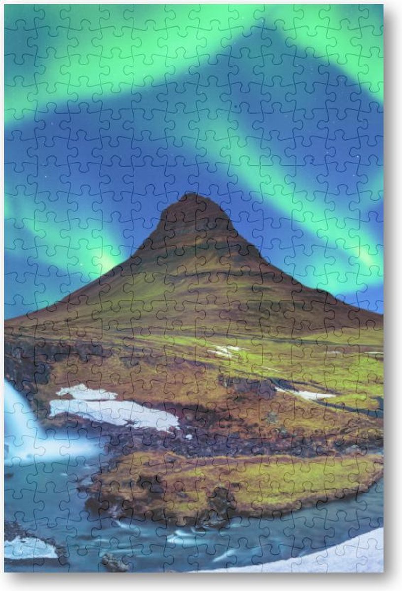 Noorderlicht - bij Kirkjufell in IJsland - 252 Stukjes puzzel voor volwassenen - Landschap - Sterren - Natuur
