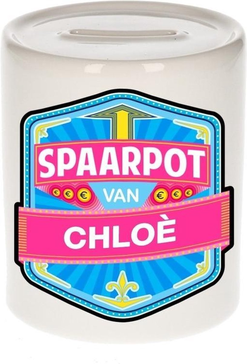 Kinder spaarpot voor Chloe - keramiek - naam spaarpotten