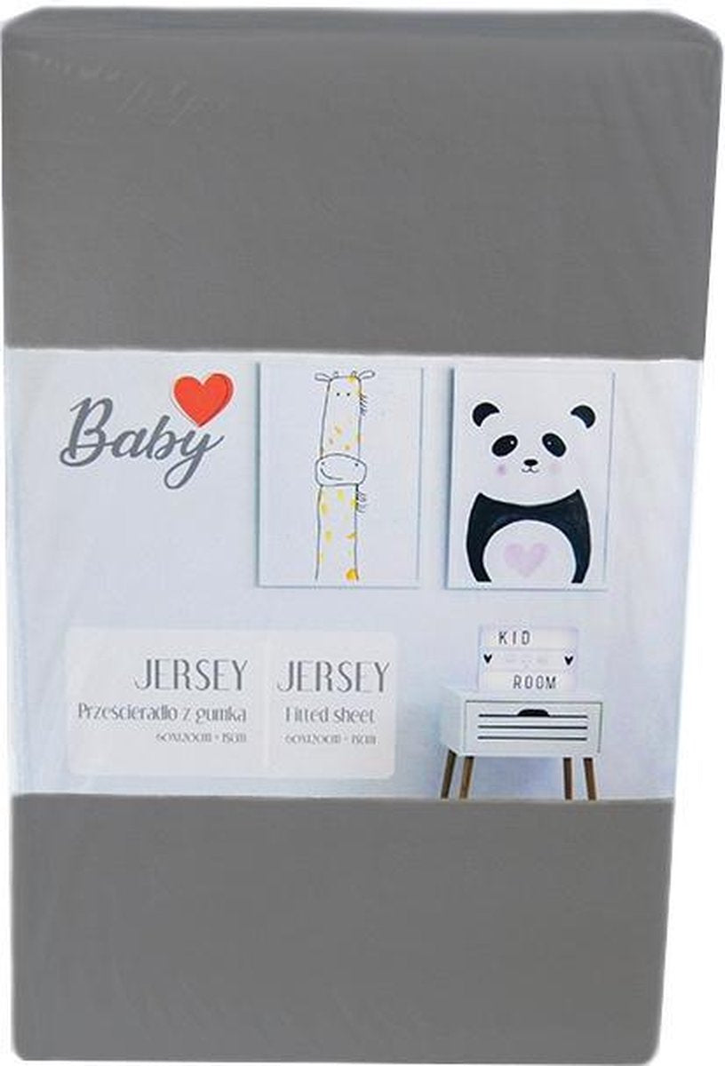 Carbotex Hoeslaken Jersey 60 X 120 Cm Katoen Grijs