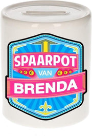 Kinder spaarpot voor Brenda - keramiek - naam spaarpotten