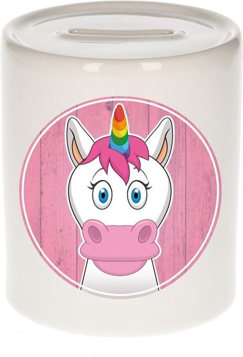Eenhoorns spaarpot voor kinderen 9 cm
