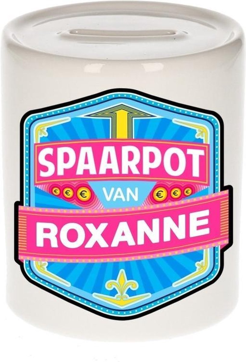 Kinder spaarpot voor Roxanne   - keramiek - naam spaarpotten