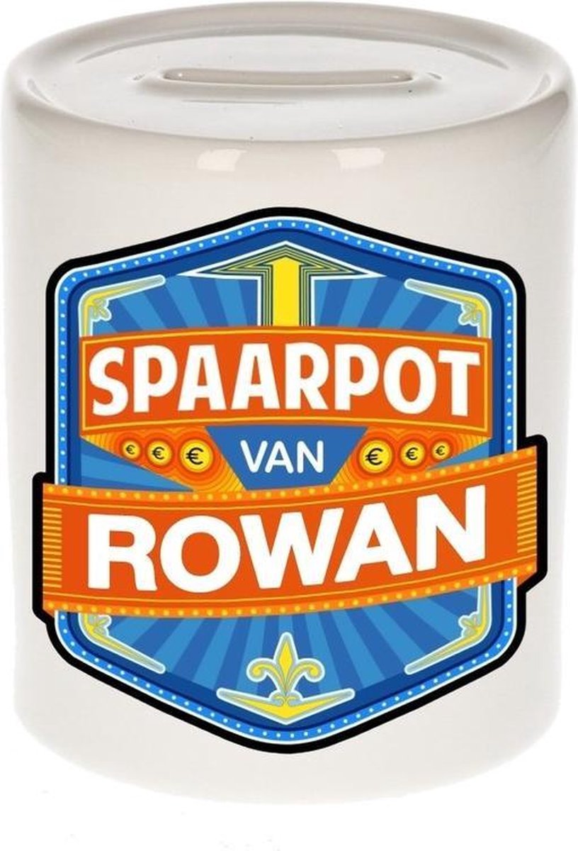 Kinder spaarpot voor Rowan - keramiek - naam spaarpotten