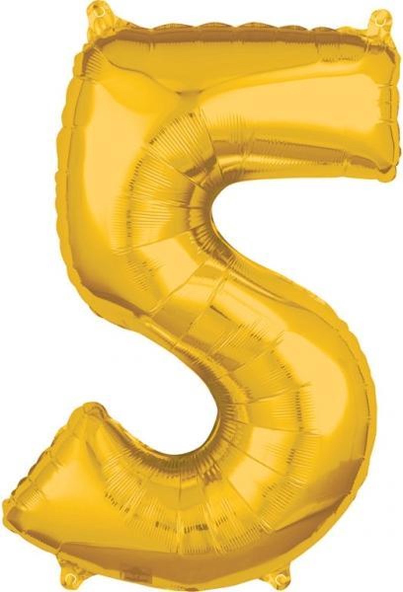 26 Number 5 Gold 26 Inch Foil Balloon P31 packed 45 x 66cm