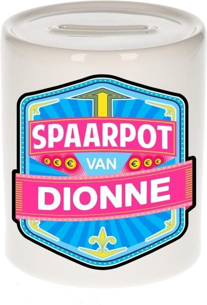Kinder spaarpot voor Dionne - keramiek - naam spaarpotten