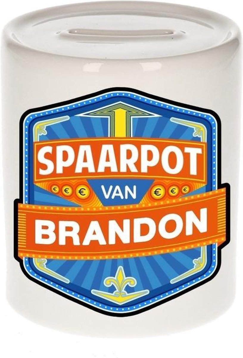 Kinder spaarpot voor Brandon - keramiek - naam spaarpotten