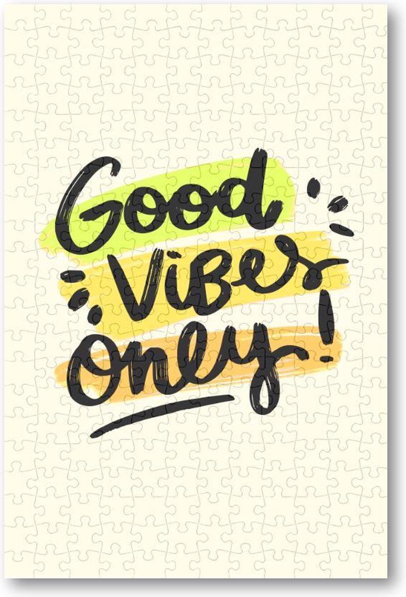 Good Vibes Only Quote - 252 Stukjes puzzel voor volwassenen - Minimalist - Tekstposters - Inspiratie