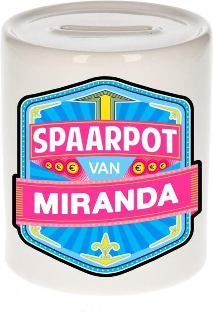 Kinder spaarpot voor Miranda   - keramiek - naam spaarpotten
