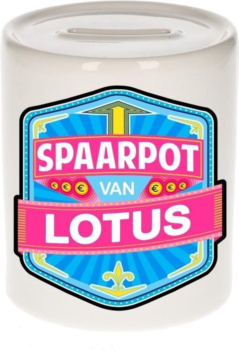 Kinder spaarpot voor Lotus   - keramiek - naam spaarpotten