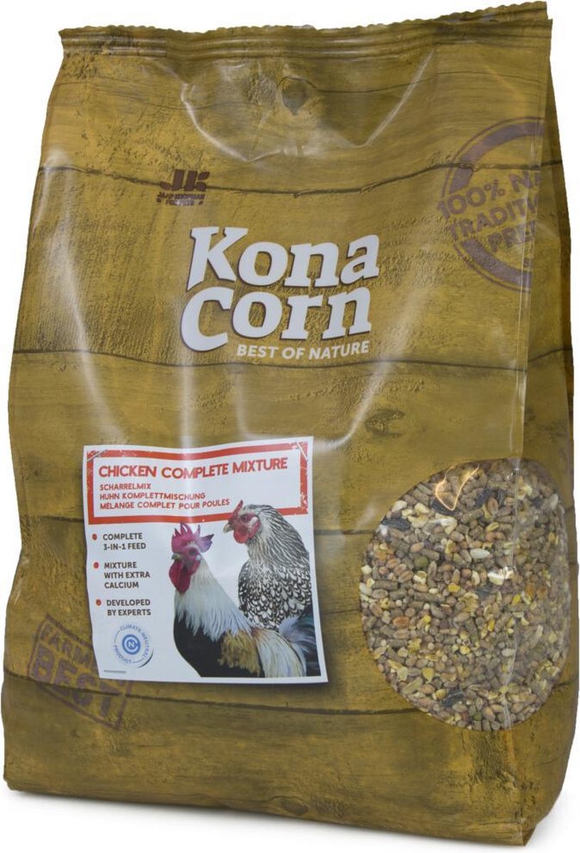 KonaCorn Kippenscharrelmix 3 x 4 kg Kippen Kuikens Kippenvoer Sierkippen