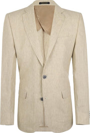 Steppin' Out Mannen Linnen Blazer Beige Linnen Maat: 48