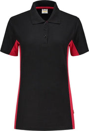 Tricorp poloshirt bi-color dames - 202003 - zwart / rood - maat XS